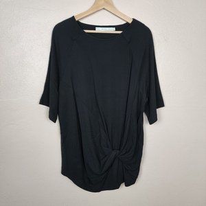 & Other Stories Black Gathered Front Tunic Blouse Size 8